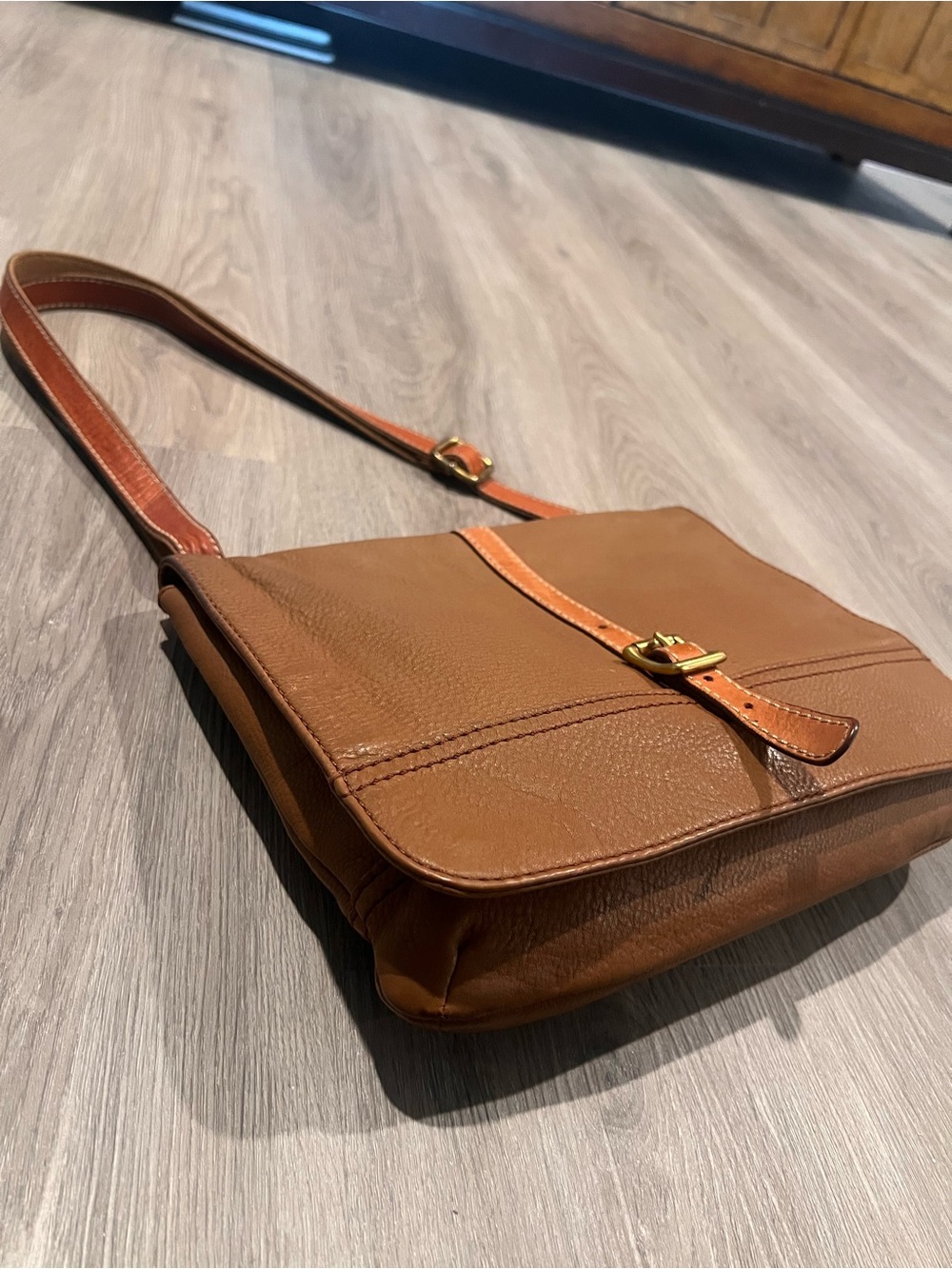 Fossil Tan Brown Leather Crossbody Bag - Picture 3 of 11